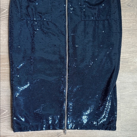 NEW Anthropologie Maeve Sequin Utility Midi Skirt 4 - Picture 7 of 9
